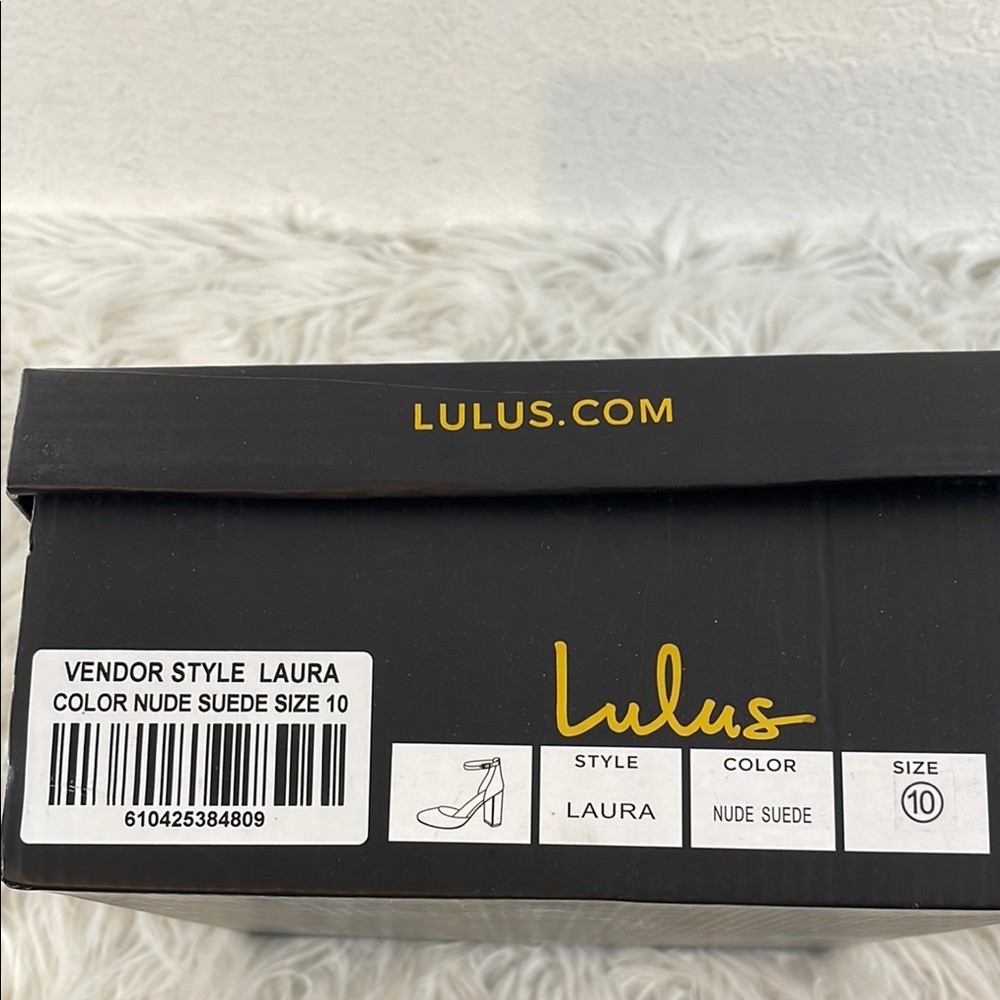 LULUS Laura Light Nude Suede Ankle Strap Chunky Heels Size 10 NEW - Picture 15 of 16